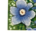Vtg Art Nouveau Ceramic Tile Relief Floral Blue Design Decorative Wall Art 6x6