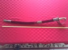 Vintage Ceremonial Sword India Ornate Detail Lion Hilt Head   Brass Handle W sca