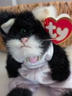 Ty Attic Treasures Purrcy Black   White Cat Plush Beanbag Vintage Retired 1993