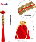 4 Pcs Chinese New Year Lucky Coins Charms Chinese Knot Feng Shui Tassel Hanging