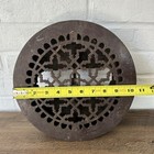 Antique Victorian 10 1 4    Round Cast Iron Floor Grate Heating Vent Register
