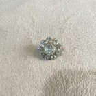Lot Of 8 Vintage Original Silver Tone Clear Rhinestone Floral Round Buttons
