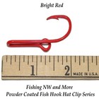 Eagle Claw Fish Hook Hat Clip - Pin Powder Coated In Bright Red Color