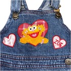 Y2k Rare Sesame Street Elmo Zoe Denim Overall Jumper Dress Embroidered Girls 18m