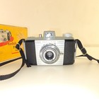 Kodak Pony 828 Vintage Film Camera Black silver W  Original Box   Strap Untested
