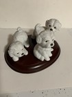 Homco   1411 White Puppy Dog Figurines Maltese Westie Set Of 3 Dogs On Base
