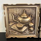 Lot Of Two Vintage 1965 Miller Studios 3d Square Wall Plaques Grannycore Kitchen