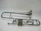 Trumbone Brand New Bb Flat Valve Trumbone Nickel Plated Free Case mouthpiece