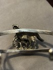 Vintage 925 Sterling Silver 3d Foal Mare Horse Cuff Bracelet Jewelry 6 5   