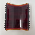 Vtg Curved Red Glass Lens Boat Ship Lamp Light Navigational Lantern 4 5   h