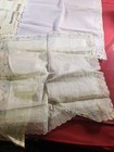 Lot Of 4 Vtg Linen Handkerchiefs Lace Edge Embroidered Drawn Thread Hankies
