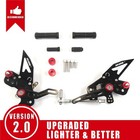 For Kawasaki Z125 Pro Br125 2016-2023 Arashi V2 1 Adjustable Footrest Foot Pegs