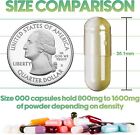 Size 000 Empty Vegan Capsules  100 Count  Clear - Diy Veggie Pill Filling