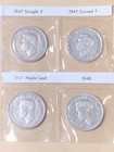 Silver 50 Cents Canada Half Dollar Coins 50   1947 Maple Leaf 1947 C 1947 S 1948