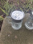 Vintage Glass Beer Stein Mug Retro Salt   Pepper Shakers Collectible Heavy Glass