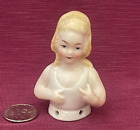 Porcelain  Pin Cushion Half  Doll Lady  Top