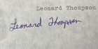 Leonard Thompson Personally Autographed Signed Pga Golf Card Freeship