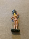 Vintage Miniature Nude Woman Metal Tiny Miniatures Woman With Water Pail Blonde