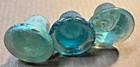 Lot Of 3 Large Vintage Aqua Green Glass Water Bottle Carboy Stoppers