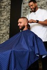Barber Strong The Barber Cape  55  X 65   Blue white Stripe