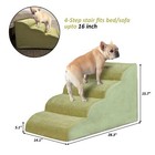 4 Tiers Dog Steps Pet Stairs Foam Dog Ladder Ramp For High Bed Couch Older Pet