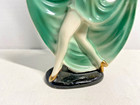 Vintage Antique Art Deco Blue Porcelain Dancing Lady Figurine 7   japan 