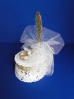 New Vintage  50th Petite Anniversary With Love Doves   Gold Rings Caketop  59