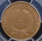 1864 Large Motto Two Cent Piece Pcgs Ms 63 Bn Super Smooth And Pleasing With A