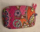 Vera Bradley 8  Makeup Bag Pink Floral Cosmetic Travel Case Zip Lined 2014