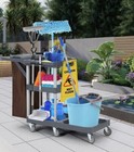 Multi Shelf Janitorial Utility Cart     Commercial Grade With Wheels