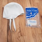 Vintage Latex Floral Swim Cap Cream Ivory Latex Rubber Original Pin Up Marilyn