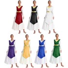 Women Metallic Sleeveless Liturgical Praise Dance Tunic Church Worship Overlays