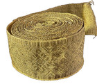 9 Yds Extra Wide Antique 19th Century Ribbon Trim W  Gold Metallic Threads Zz052