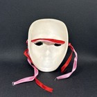 Vintage Ceramic Mardi Gras Mask Painted  With Ribbons Wall Hanging