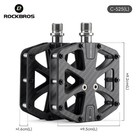 Rockbros Bicycle Cycling Carbon Black Fiber Lightweight 3 Sealed Bearings Pedal
