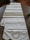 Cross Stitch Table Runner Hand Made Floral Embroidery Dresser Scarf Vintage