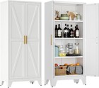 Cofar 61  Metal Utility Cabinets Kitchen Pantry Cabinet With 2 Doors  3 Shelves
