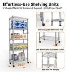 5-tier Heavy Duty Metal Wire Shelving Unit With Wheels  Adjustable Storage Rack