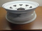 Premium Service 15x5 5 On 5 5 Spoked Steel Trailer Whl White W  Pinstripes