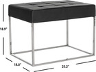 Modern Glam Cream Ottoman By Home Collection Roitfeld - Stylish   Chic Decor