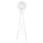 Outdoor Weather Resistant Home Yard 8 Ft Garden Windmill 4 Legs White