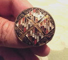 Antique Stamped Brass Pattern Button W df 3275 