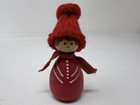 Vintage Kesmi Swedish Folk Art Wood Girl Elf Gnome Christmas Figurine Handmade