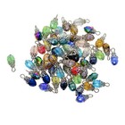 50pcs Assorted Colorful  Glass Beads Handcrafted Crackle Glass Beads Drops With