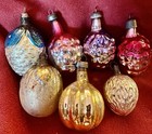 Lot Of 7 Antique Vintage German Nuts   Berries Glass Christmas Tree Ornaments