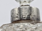 Vinatge Edwardian Cut Glass Crystal Silver Collared Scent   Perfume Bottle