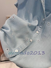 New Brand Women Cabi Short Sleeve Embroidery Petal Stitch Lyocell Shirt