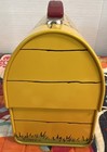 Hallmark School Days Snoopy Metal Mini Lunch Box Latched Dome Lid 6    Yellow