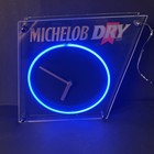 Vintage 1991 Michelob Dry Beer Neon Clock Wall Hanger Tested