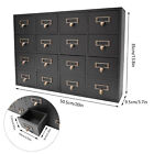 Card Catalog Desk Drawer Organizer - Wooden Storage Box With 16 Drawers - Home